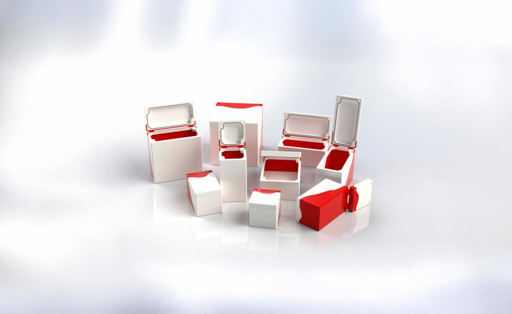 verschiedene Formen von Kunststoffgehäuse